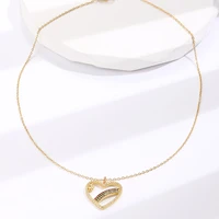 new rainbow diamond heart pendant necklace love pendant womens clavicle chain