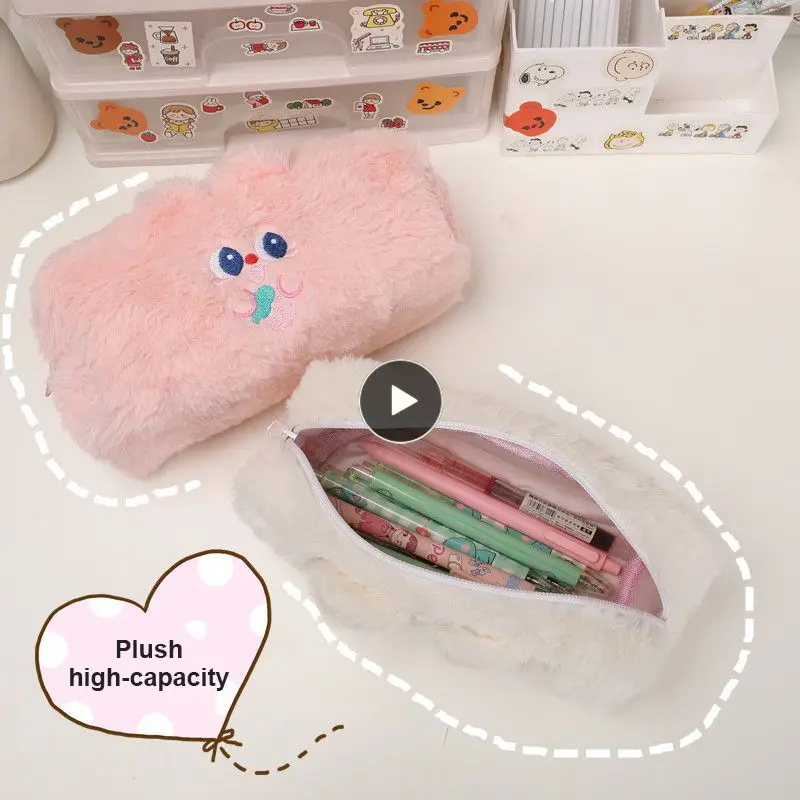 

Multifunctional Cartoon Penbox Bag Large Size Pencil Case Pouch Cute Pen Storage Bag Students Supplies Lovable Clutch Handbag