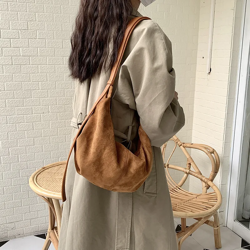 

Rejolly Artificial Chamois Leather Crossbody Shoulder Bag for Women Vintage Classic Chic Handbag Purse Large Tote Bag
