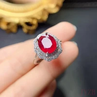 100 natural 8x10mm pigeon red ruby ring 925 sterling silver luxury inlaid fashion gift for your girlfriend