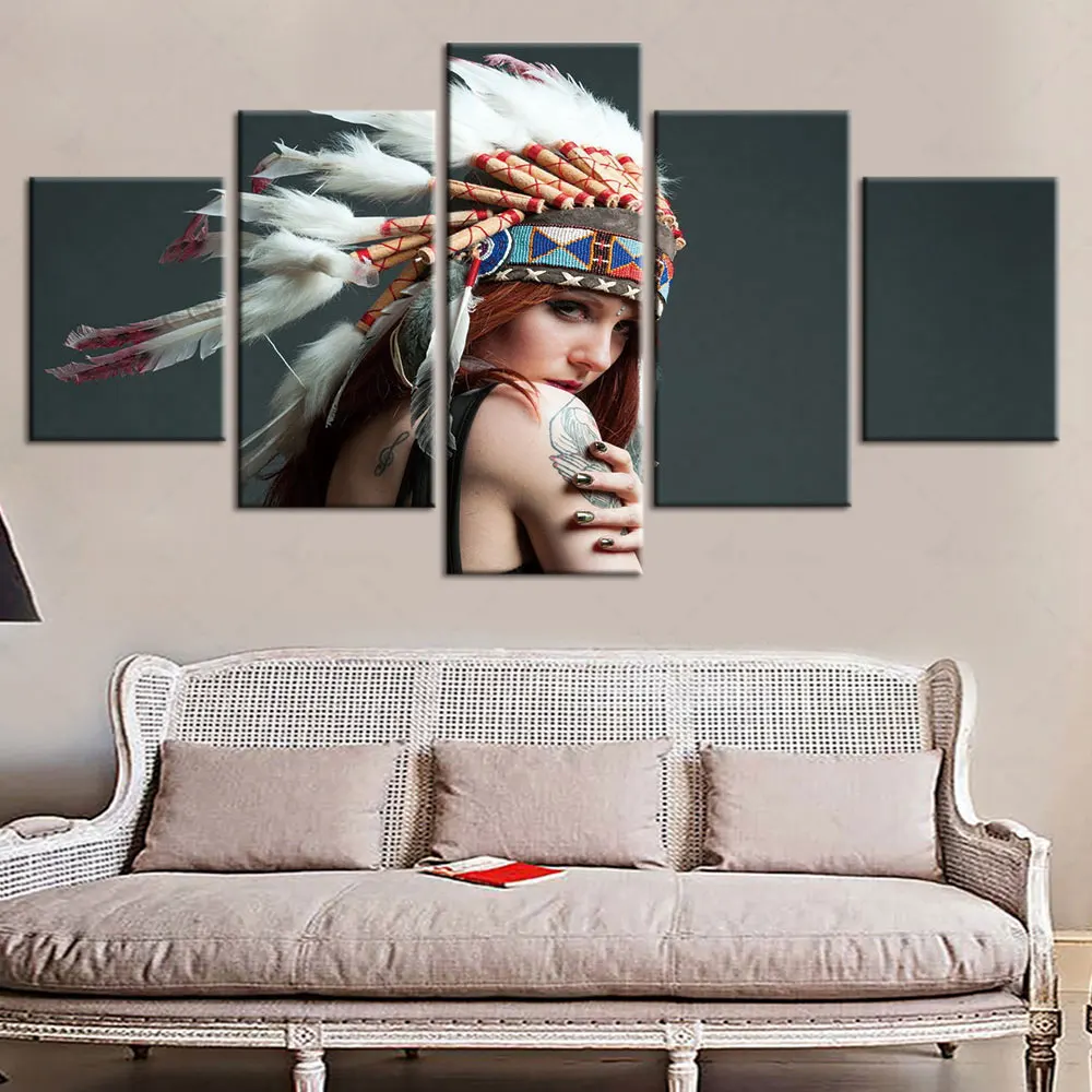 

Artsailing Sexy Indian Beauty Poster Modular Wall Pictures for Living Room Bedroom Decoration Painting Core Photo Frame Artwork