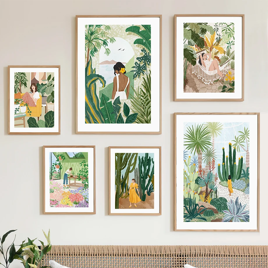 

Черные африканские девушки леопардовые листья Toucan фото стены искусства холст картины плакаты и принты настенные картинки для декора гости...