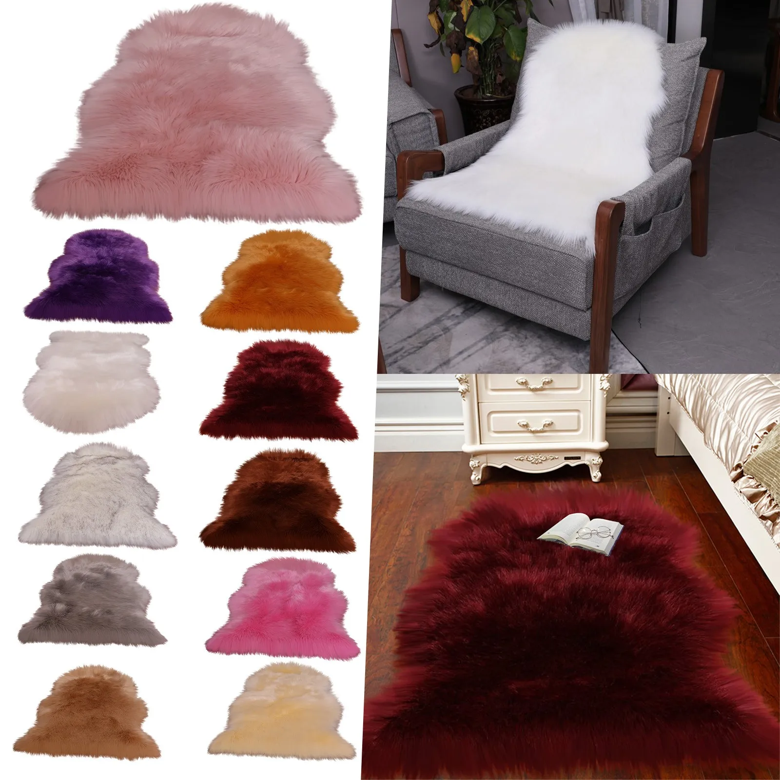 

Period Blanket for Bed Solid Color Plush Rug Office Home Fluffy Area Rug Bedroom Soft Furry Durable Rug