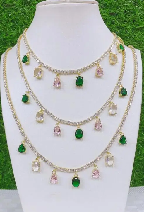 

1 шт. звезда большой камень кулон эмаль для женщин Кристалл Золото микро паве чокер с цепочкой ожерелье кубический цирконий ювелирные изделия dsfe