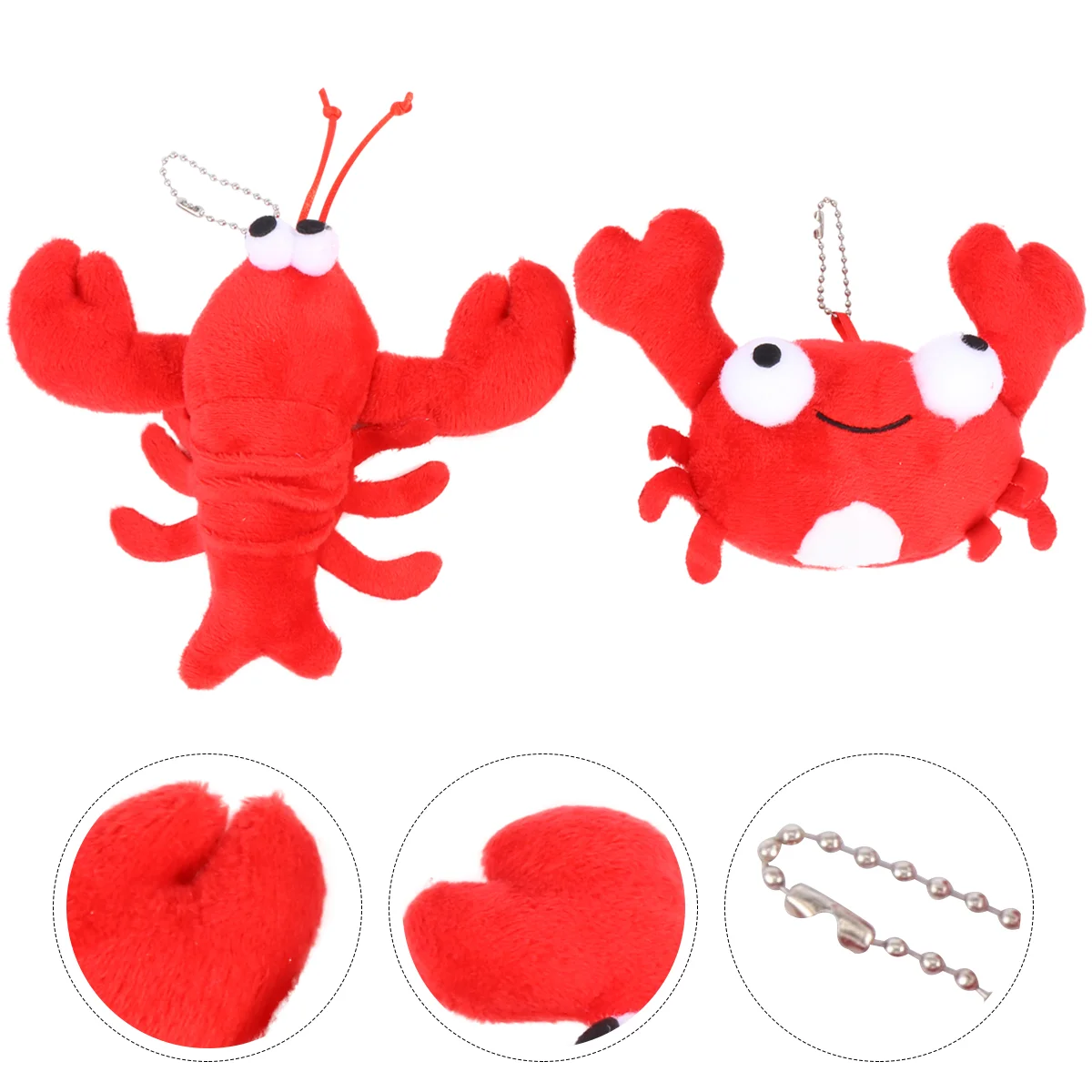 

2 Pcs Stuffed Lobster Pendant Mini Dolls Hugging Plush Pillow Plushie Crab Plush Toy Stuffed Lobster Toy Fluffy Pendant
