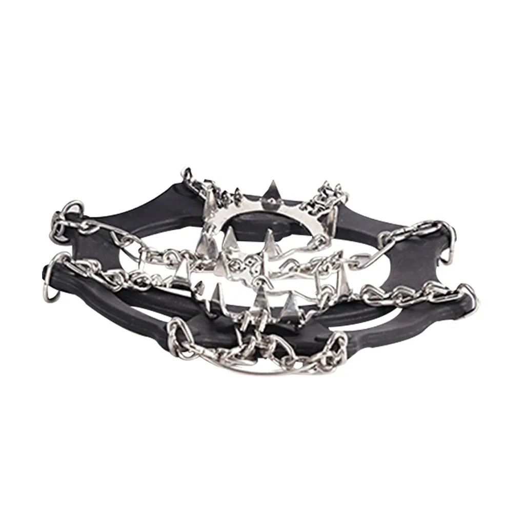 

19 Teeth Snow Climbing Shoe Spikes Anti-slip Shoe Claw Winter Ice Hiking Boot Stainless Steel Cleat M Black