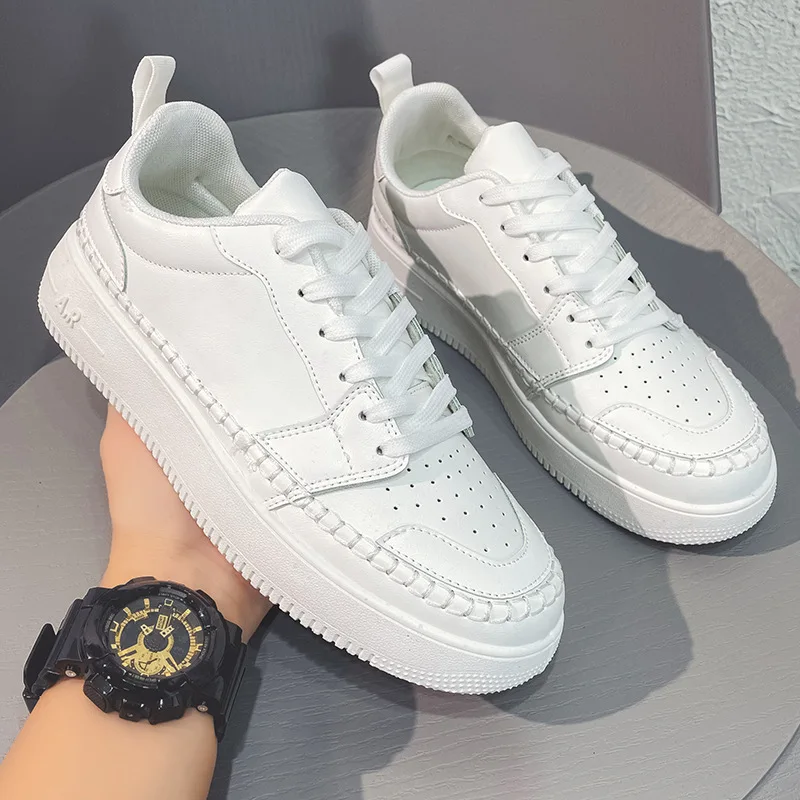 

Men Casual Shoes Harajuku Flat Shoes Lace Up Men Vulcanized Shoes Thick Sole Walking Shoes Zapatos De Hombre Men Chunky Sneakers