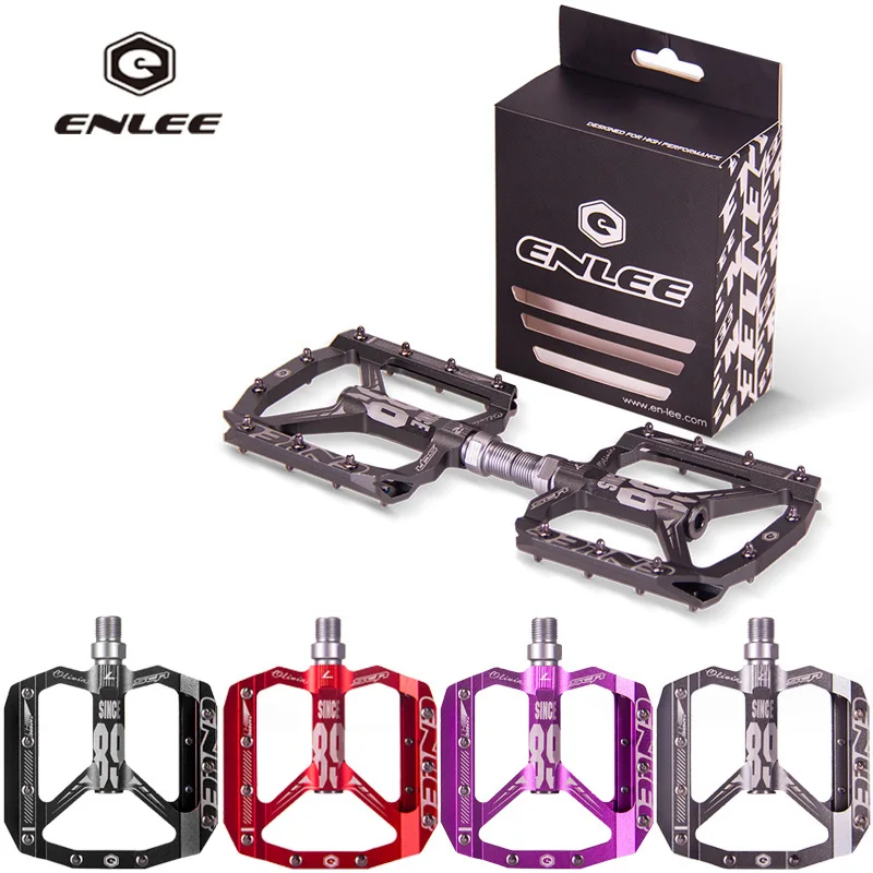 

ENLEE MTB Road Bike Ultralight Sealed Pedals CNC Cycling Part Alloy DH XC Hollow Anti-slip Bearings Du System mountain 12mm Axle