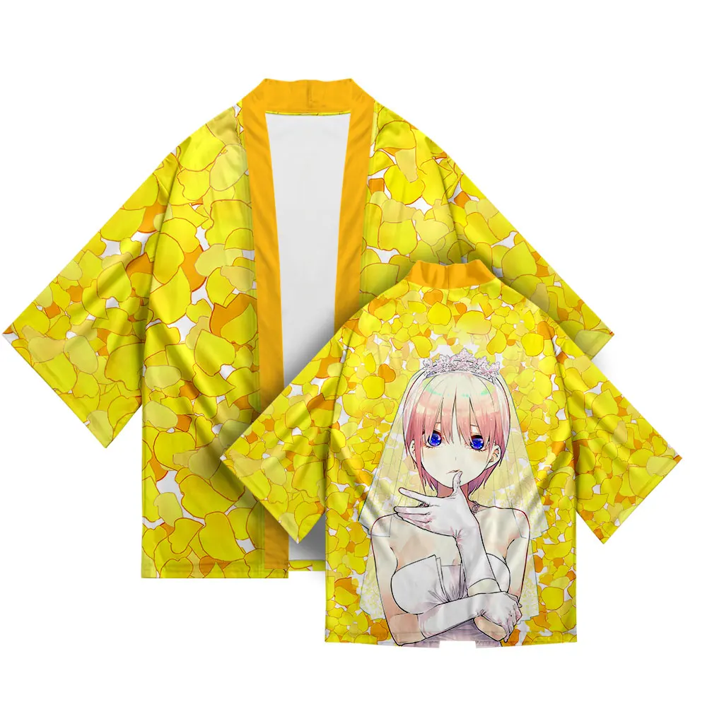The Quintessential Quintuplets 2022 Summer Loose Japanese Anime Streetwear Cardigan Men Harajuku Kimono Cosplay Shirts Yukata