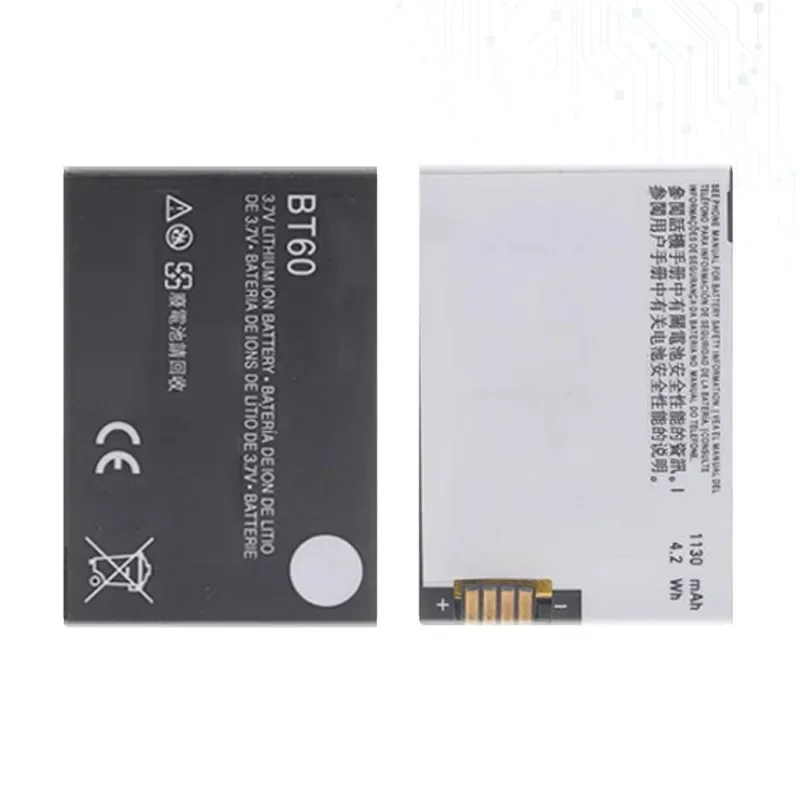 Аккумулятор BT60 емкостью 1130 мАч для Motorola W218 W208 W210 A1210 A3000 ME511 ME502 Q8 V360 V361i V980 C975 E1000 A732