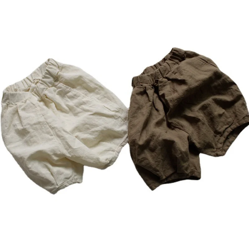 

New Girls Boys Shorts Boy Girl 1 2 4 6 8 Yearts Linen Short Pants Kids Boys Cotton Sport Beach Shorts Children Clothing CL995