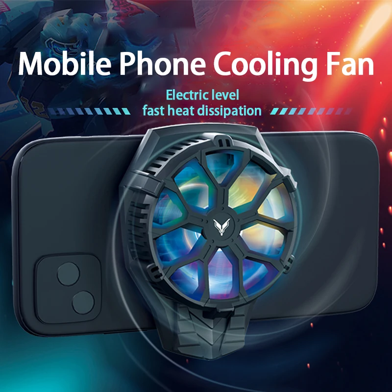 

Gaming Mobile Gamed Cooler Fan Mobile Phone Radiator Colorful Slow Flash Portable Smart Phone Cooling Fan