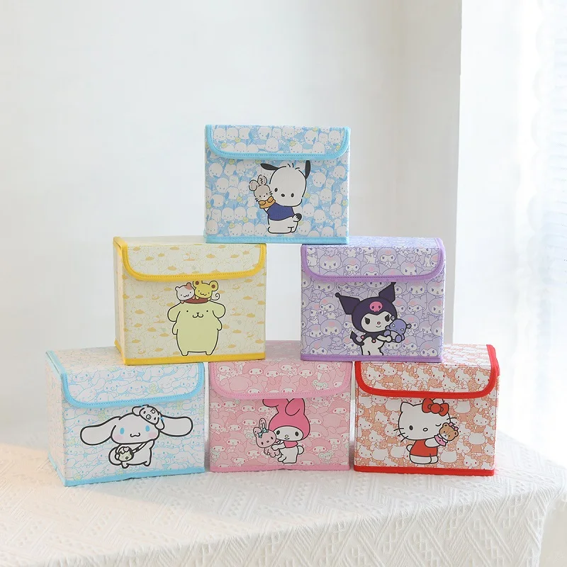 

Sanrio Kawaii Anime Cinnamoroll Kuromi Girly Heart My Melody Cute Cartoon Personality Foldable Storage Box Toy for Girls