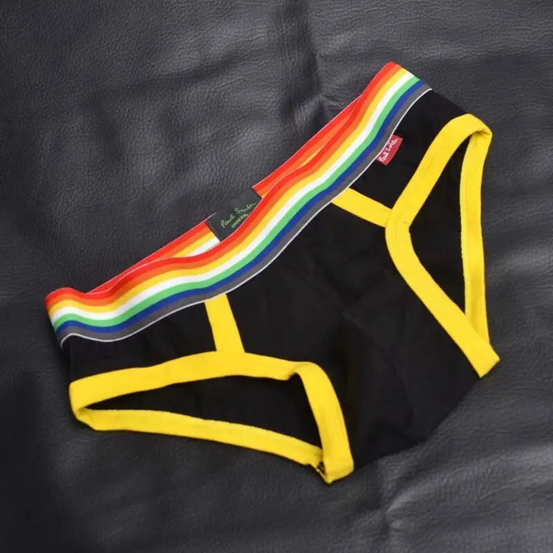 Rainbow Cotton Men's Panties Soft Patchwork Man Boxer Breathable Underpantss Sports Quick Dry Briefs Seamless Underwear Shorts