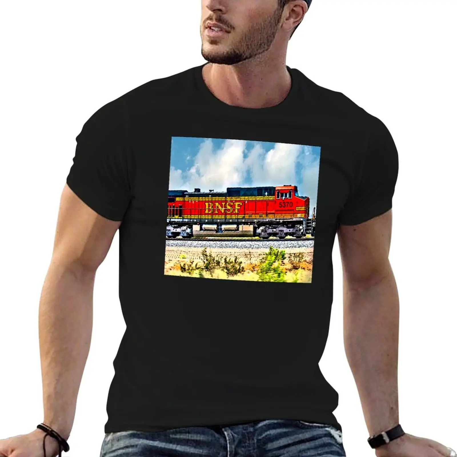 Фото Футболка BNSF, повседневная футболка для ежедневной носки №1