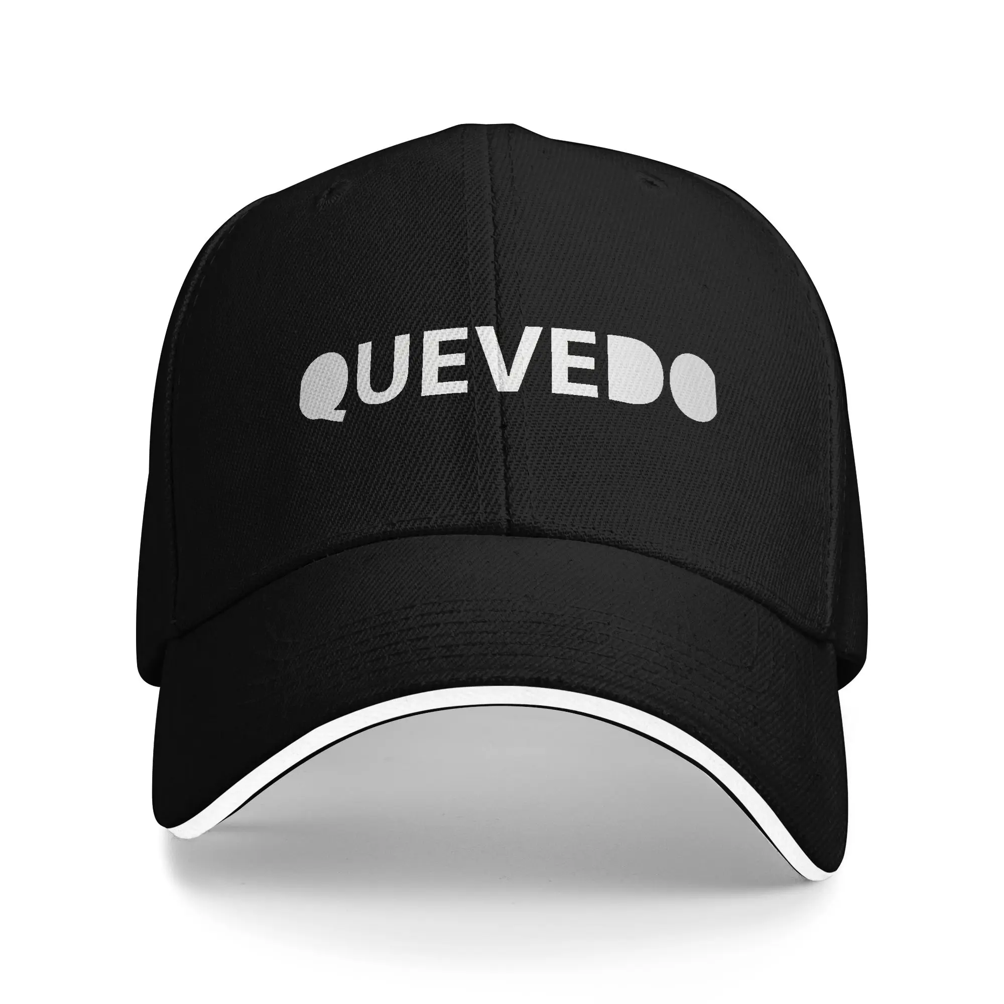 Фото Бейсболка Quevedo White Outline Block Text Logo Sun, летняя кепка-тракер для подростков унисекс, для занятий спортом на открытом воздухе, с застежкой-клипсой №1
