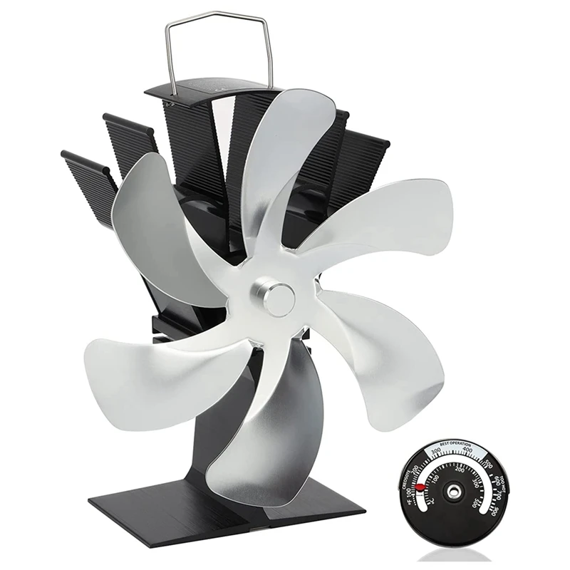 

Stove Fan, 6 Blades 50℃ Start Quiet Operation Wood Stove Fan, Thermally Powered Fireplace Fan, Stove Fan,Fireplace Fan