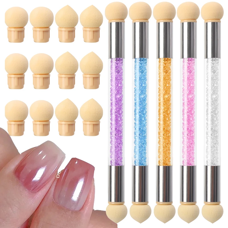 

Double-ended Nail Brush Set Gradient Sponges Nail Art Brushes Pen Acrylic Gel Glitter Powder Picking Dotting Nail Tools Manicure