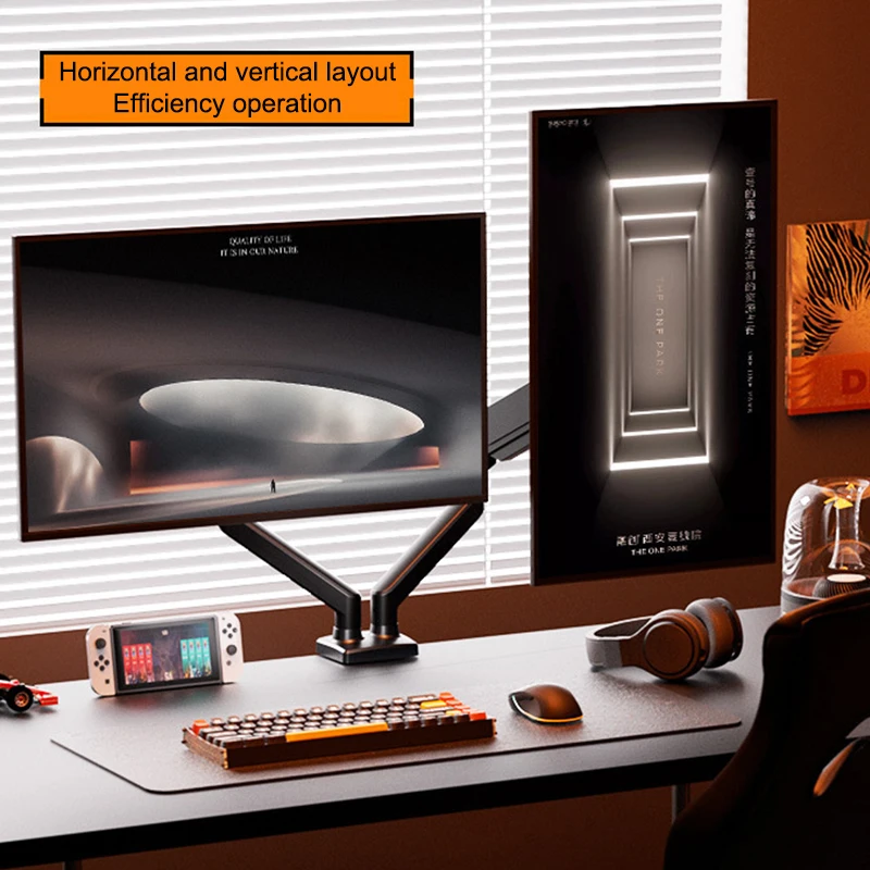 Настольная подставка с двойным монитором универсальный расширяемый кронштейн