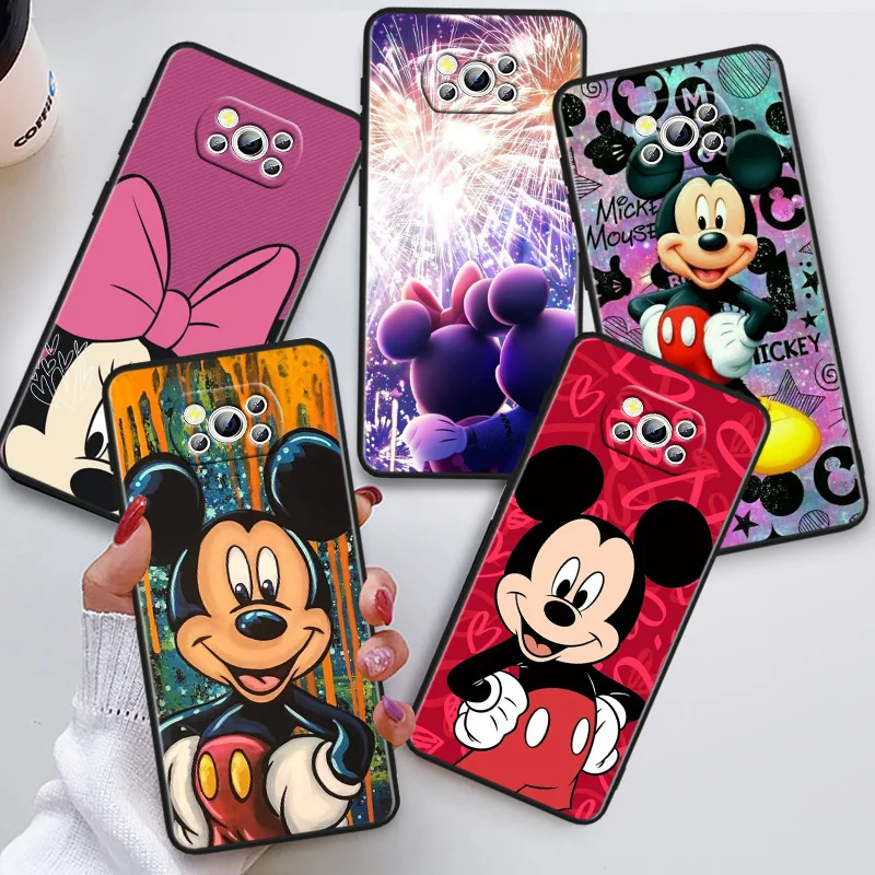 

Cute Mickey Mouse Phon Case For Xiaomi POCO C50 C40 C31 C3 M5S X4 M4 M3 F4 F3 GT F2 F1 X3 NFC X2 Pro Black Cover