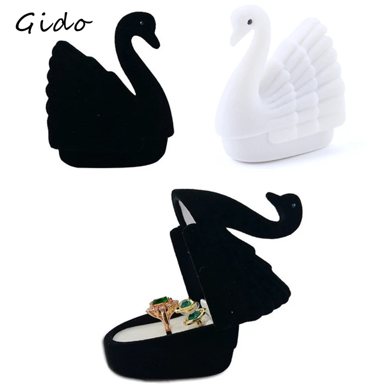 Бархатная коробка для ожерелья контейнеров и чехлов в форме лебедя 1 шт. |