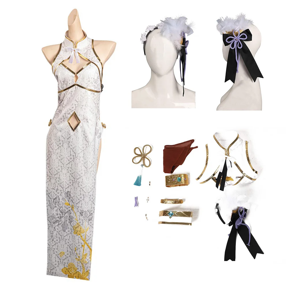 

Rem Cosplay Costume For Girl Elegant Cheongsam Dress Anime Re Zero Woman Halloween Carnival Disguise Roleplaying Suit