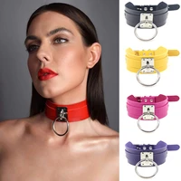 new fashion sexy harajuku handmade choker punk leather collar necklace silver color metal party jewelry