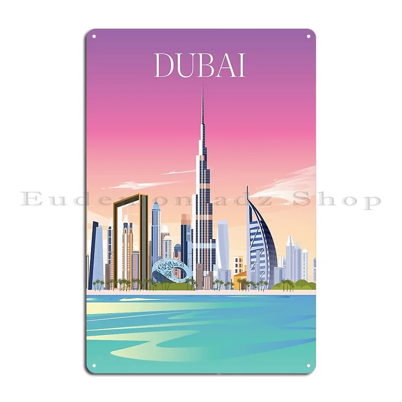 Постер для путешествий из Дубая Burj Khalifa металлический постер с табличкой