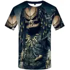 Новинка лета 2022, Модный свитшот для мужчин и женщин, футболка с 3D принтом из фильма хищник, топ с коротким рукавом, повседневные локомотивные Топы в стиле Харадзюку