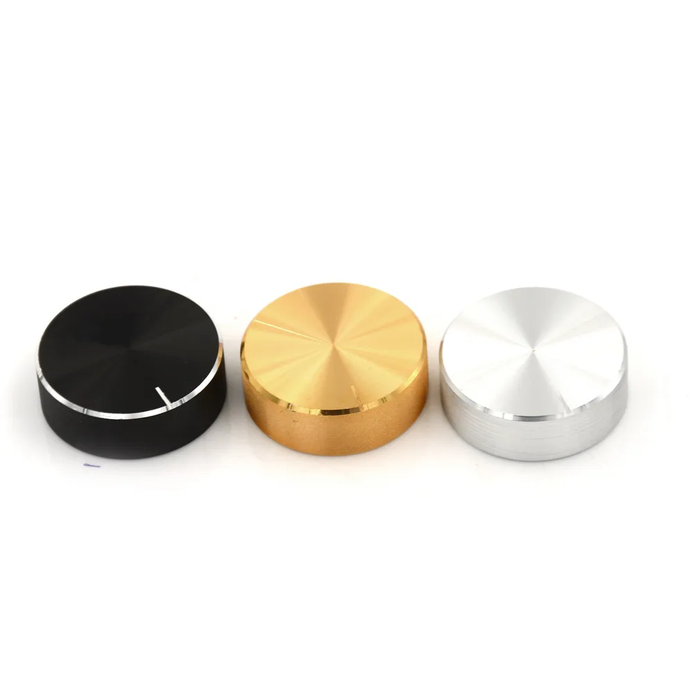 

Good silver/gold/black Aluminum Volume Control Amplifier Knob Wheel High-grade