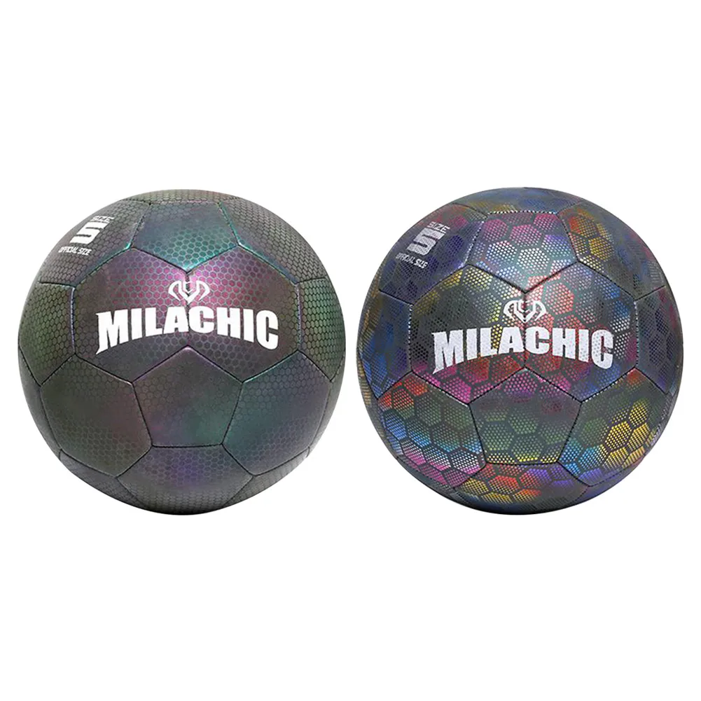

Glow In The Dark Football Luminous Footballs Holographic Glowing Soccer Ball Outdoor Toys Camera Flash Reflective Croma Ball