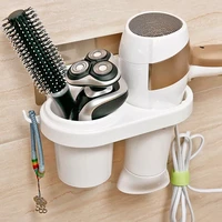 hot hot magic no trace stickers wall mounted storage racks creative suction cup hair dryer holder comb rack stand bathroom suppl