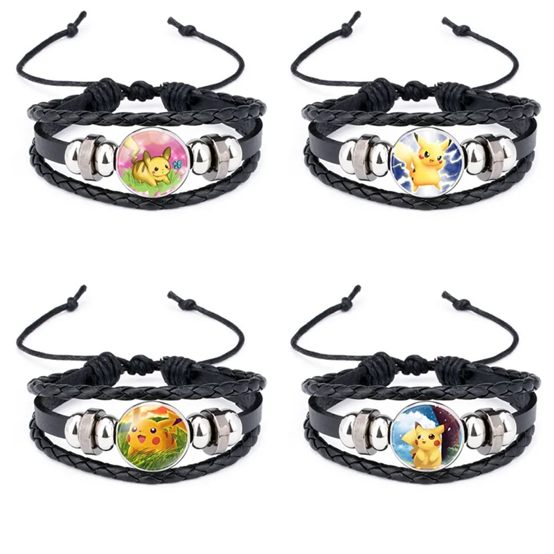 

Anime Pokemon Ball Woven Bracelet Cosplay Annime Figures Pikachu Pokemon Wristband Pokemon Jewelry Party Kid Kawaii Gift