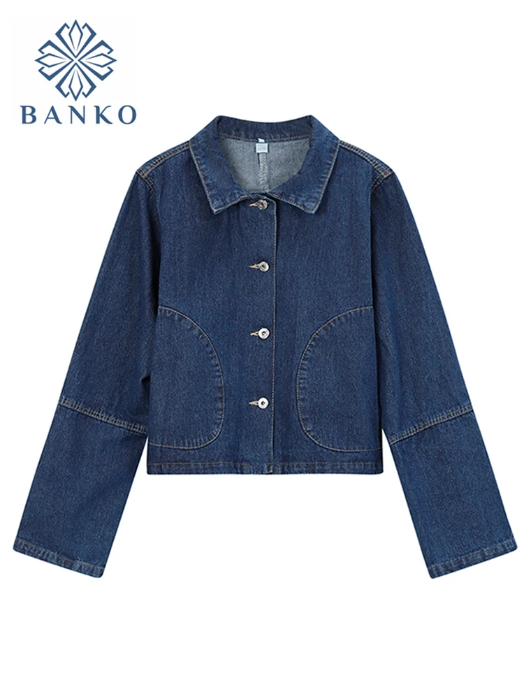 

Denim Coat For Women 2021 Spring And Autumn Loose Korean Style Vintage Streetwear Fashion New Long-Sleeved Versatile Top Female