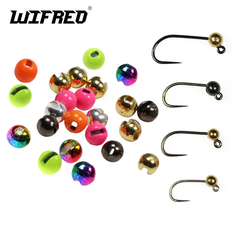 Wifreo 20PCS 2.5mm-3.5mm Slotted Tungsten Beads Fast Sinking Beadhead For Jig Nymph lures Accessories Fly Tying Material
