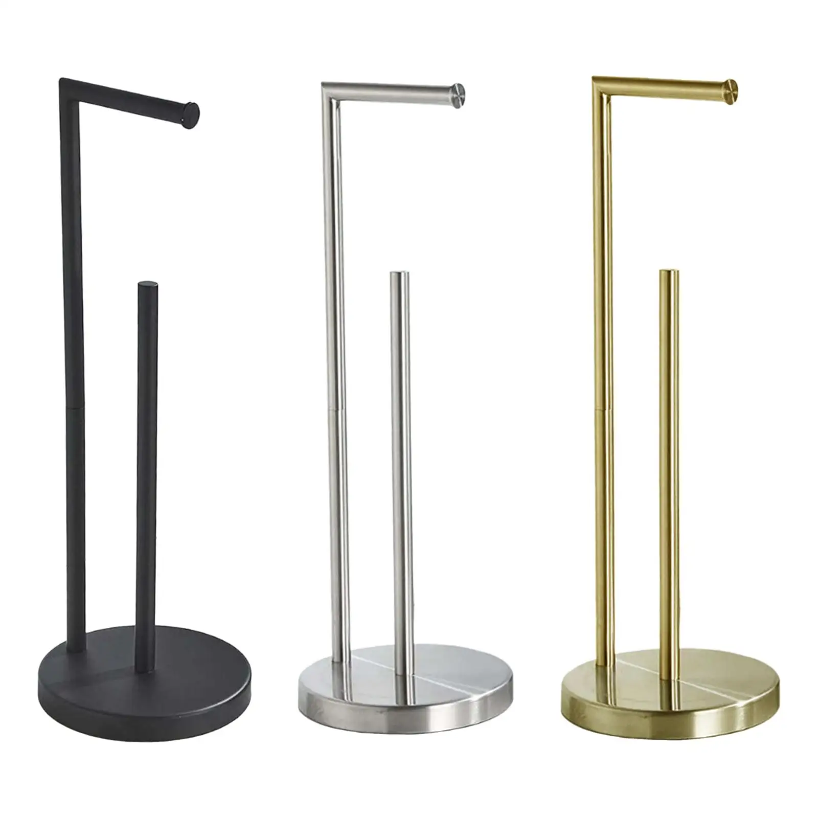 

Toilet Paper Holder Stand Bathroom Floor Storage with Dispenser Rustproof