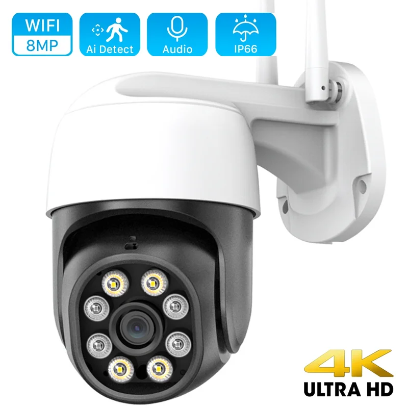 

4K 8MP Wifi IP Camera 5MP H.265 Wireless Outdoor PTZ Camera AI Tracking Security Camera 2MP CCTV Surveillance Monitor P2P ICsee