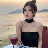 hot girl off shoulder tube top bottoming top camisole women s outer wear summer fried street halter short inner wear t fashion