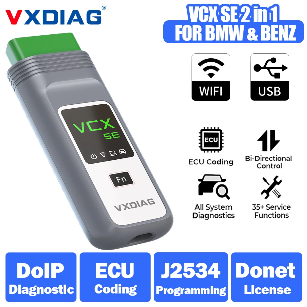 

VXDIAG VCX SE 2 IN 1 For Mercedes Benz C6 Car accessories OBD2 Diagnostic tools For BMW ECU programming OBD scanner automotivo