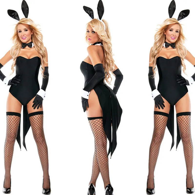 

Sexy Cute Bunny Girl Rabbit ear Woman Set Good Quality Can Wear Out To Comic Show Kawaii Cosplay Bunny Costume plus size lingere