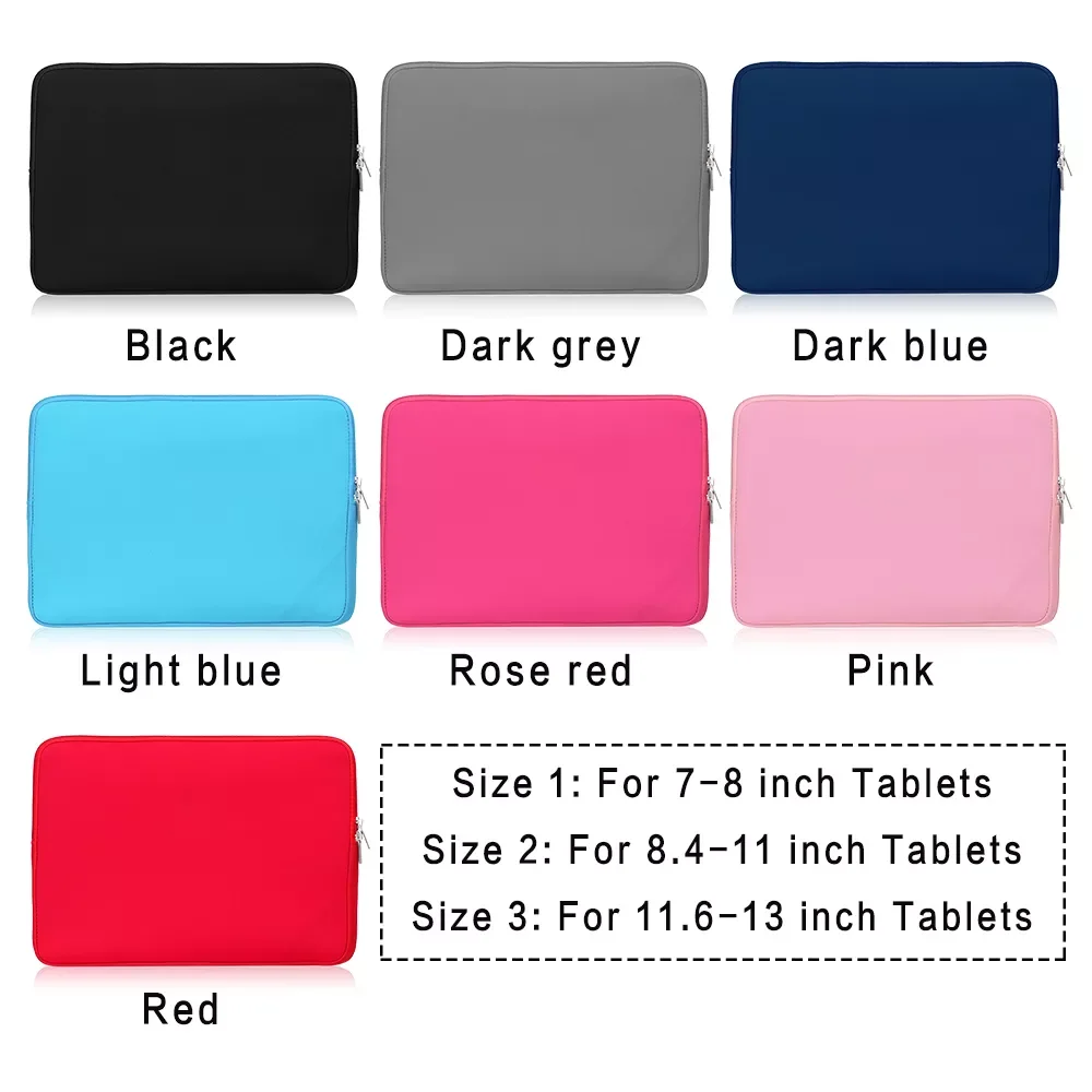 

New Arrival 1 Pc Universal Tablet Case Sleeve Bag Cover Fashion Shockproof Protective Pouch For Apple Samsung Galaxy Tab Huawei