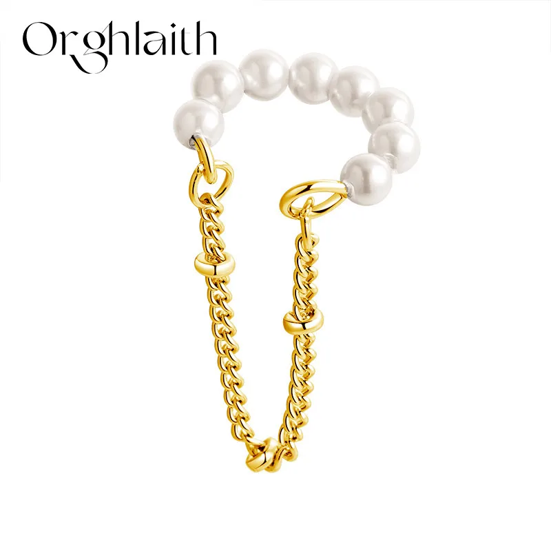 

New Simplicity Small Pearls Pendant Long Earrings for Women Ear Cuffs Jewelry No Piercing Fake Cartilage 1Pcs Metal Ear Clip