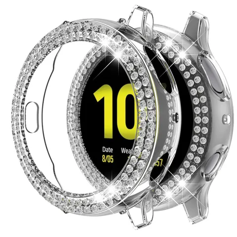 Шикарный Алмазный чехол для Samsung Galaxy Watch Active 2 44 мм 40 мм, чехол-бампер из поликарбоната для Galaxy Watch Active 2 44 40 мм
