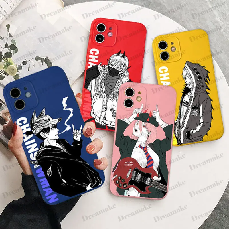Чехол для телефона с изображением человека из аниме бензопилы Iphone 11 12 13 Pro XS XR MAX 8 7
