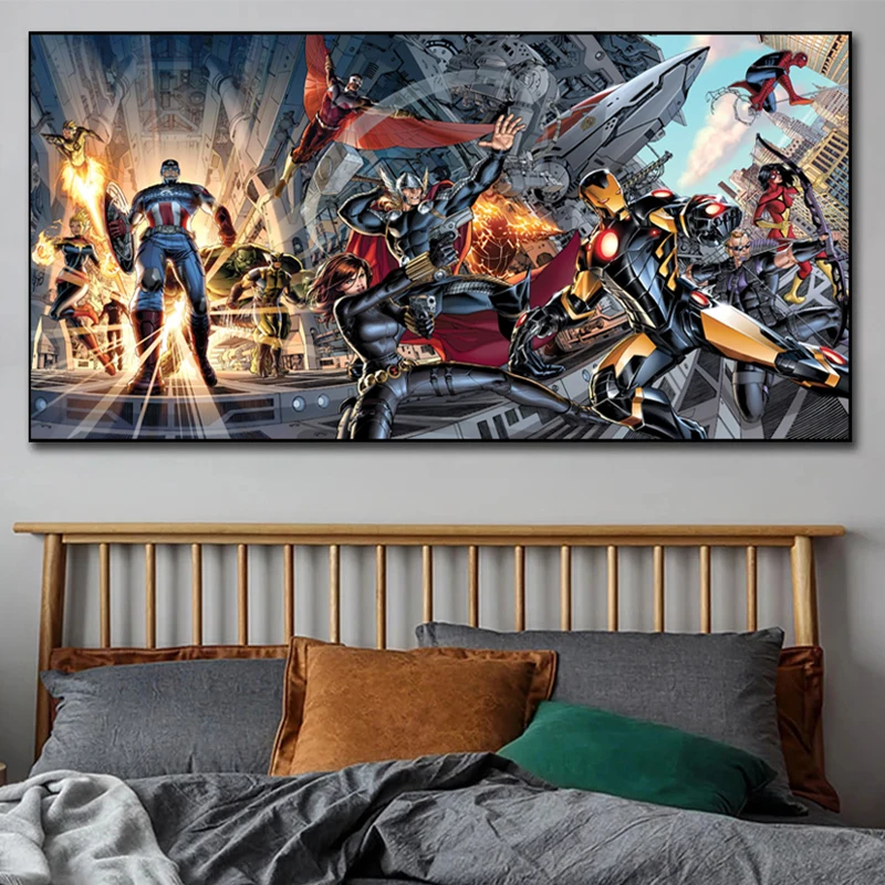 

Canvas Painting Marvel Avengers Superhero Movie Comics Posters and Prints Nordic Art Wall Pictures Living Room Home Decoration