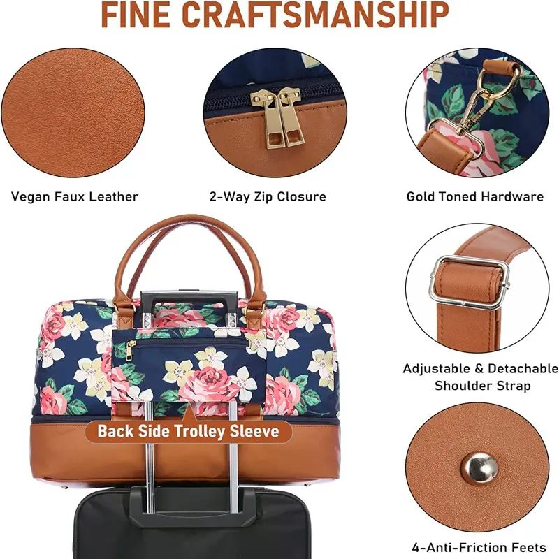 Weekender Bags for Women, Large Carry-On Travel Duffle Bag, Canvas Overnight Bag Hospital Bags for Labor and Delivery