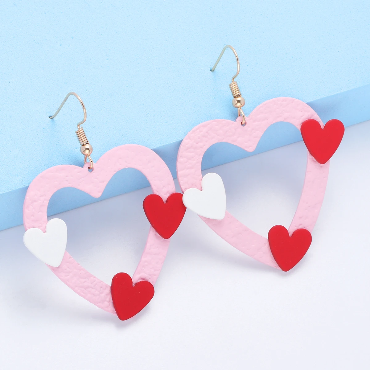 

New Fashion Heart-shaped Dangle Earrings Statement Metal Hanging Earrings for Women Bridal Wedding Party Jewelry Accessories