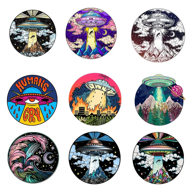 

Cool Space Astronaut Patches Iron on Transfer Applique Heat Transfer Vinyl Planet Cosmos Patches Alien UFO Thermal Stickers