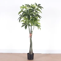 130cm new plastic braids fortune tree simulation bonsai artificial cash cow fake potted green plants for home office decoration