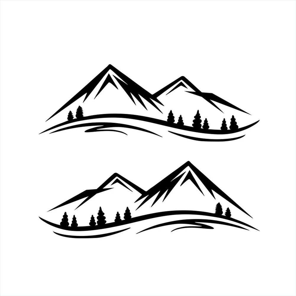 

Автомобильные наклейки, комплекты запчастей для гор, RV, универсальные виниловые аксессуары 2 шт., водонепроницаемые Черные деревья, кемперы, высокое качество